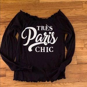 Justice size 14/16 black off the shoulder top